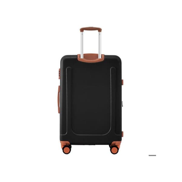 Väskuppsättning, handbagage med 4 hjul, ABS-material, TSA-tullslutning (svart + brun)