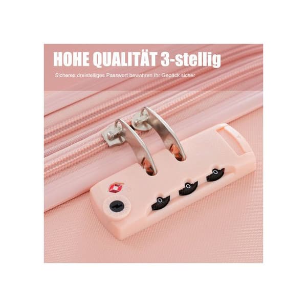 Hårt bagage, handbagage med 4 hjul, ABS-material, TSA-lås, 48*30*76, färg rosa