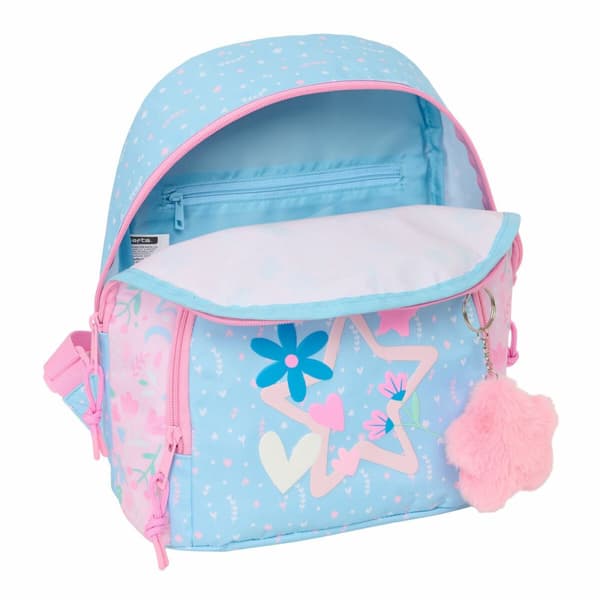 Ryggsekk BlackFit8 Smile Rosa Lyse Blå 25 x 30 x 13 cm Mini