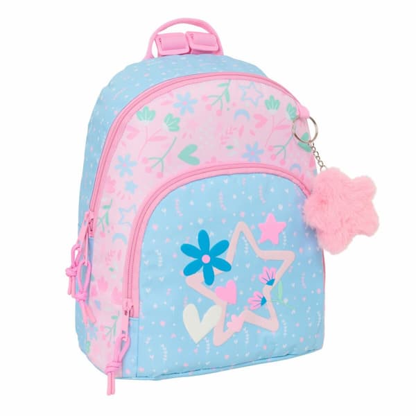 Ryggsekk BlackFit8 Smile Rosa Lyse Blå 25 x 30 x 13 cm Mini