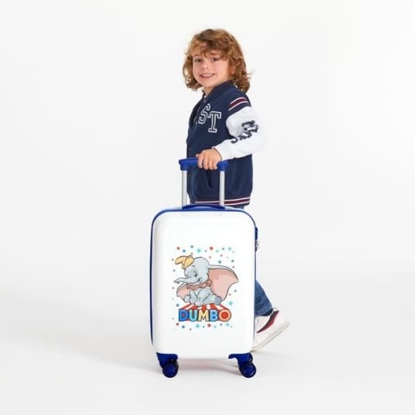 Barnhytt resväska - DISNEY - Dumbo - 34L - 2,5 kg - Vit och blå ABS