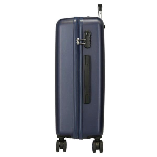 Movom Free Dots Blue Bagage Set 55/68 cm Stel ABS Kombinationslås 104L 4 Dubbla Hjul Handbagage