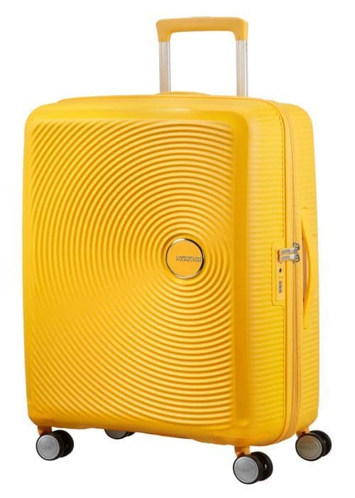 Hård resväska - American Tourister - Soundbox - 77cm - Gul - TSA hänglås - 4 360° hjul