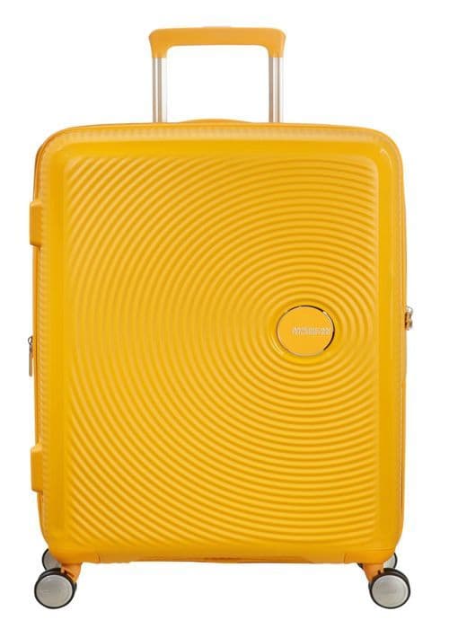 Hård resväska - American Tourister - Soundbox - 77cm - Gul - TSA hänglås - 4 360° hjul