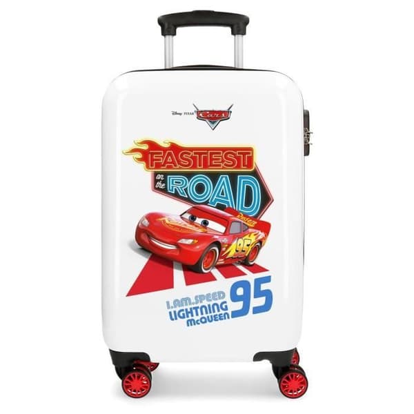 Cars Cabin Trolley Resväska - DISNEY - ABS - 4 hjul - Flerfärgad - Vit - TSA hänglås - 55 cm