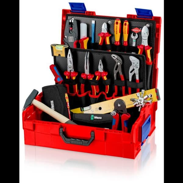 Verktygsväska - Knipex - L-Boxx 00 21 19 LB E VDE - 65 delar - Röd - Mått 311x442x107 mm