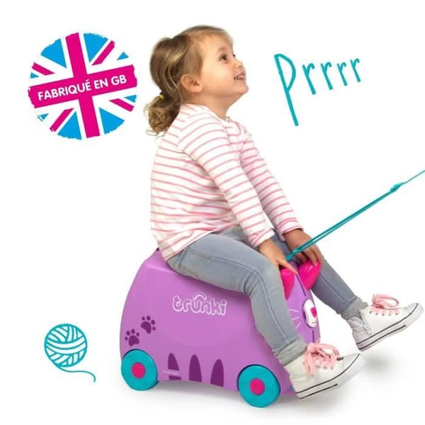 Valis för Barn TRUNKI - Cassie Katt - Lila och Blå - Hård skal i ABS