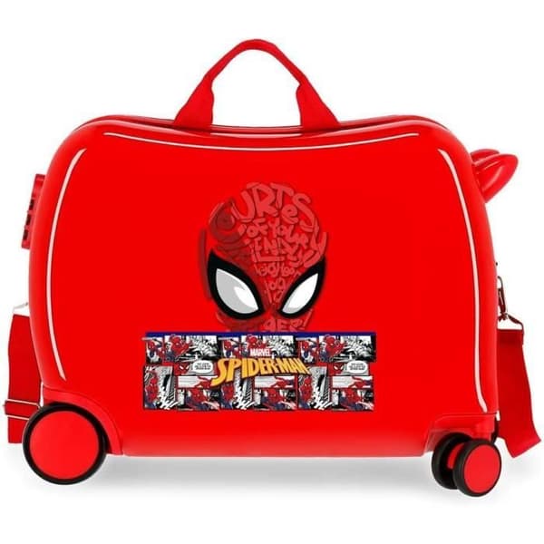 Väska med hjul Cartoon Spiderman - MARVEL - ABS - Röd - Tysta - Kille