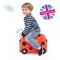 Miniatyrbild 2 av 4: Trunki hjulväska för barn och handbagage för barn: Harley The Beetle Rullande resväska (röd)