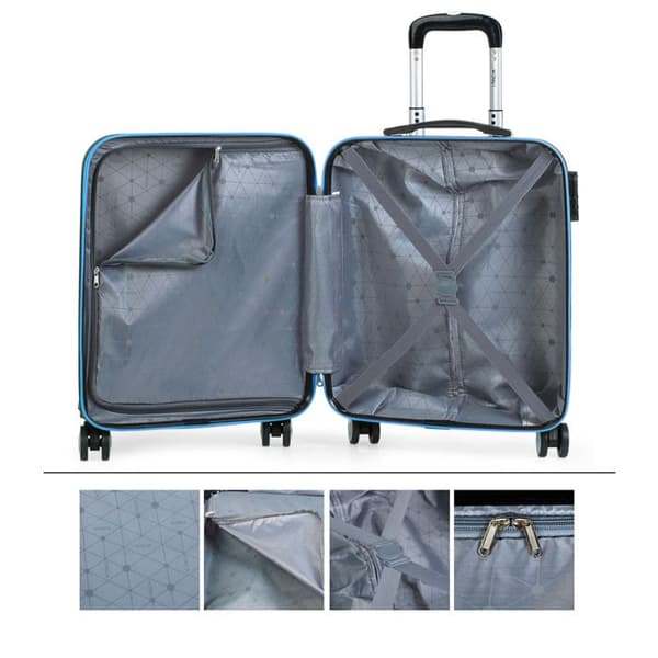 Kabinväska - ITACA - T71650 - Blå - 40x55x20 cm - 8 Hjälprullor - Bristande