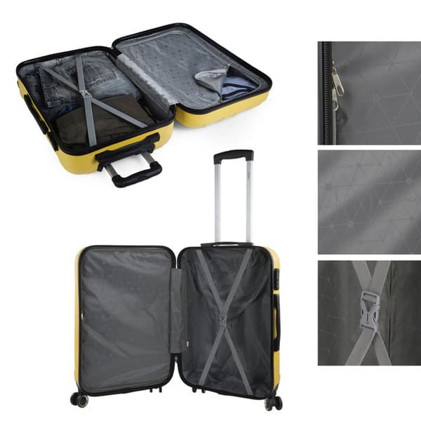 Mellanstor resväska - ITACA - 771160 - Gul - 63 cm - Hårdskal - 8 hjul 360°