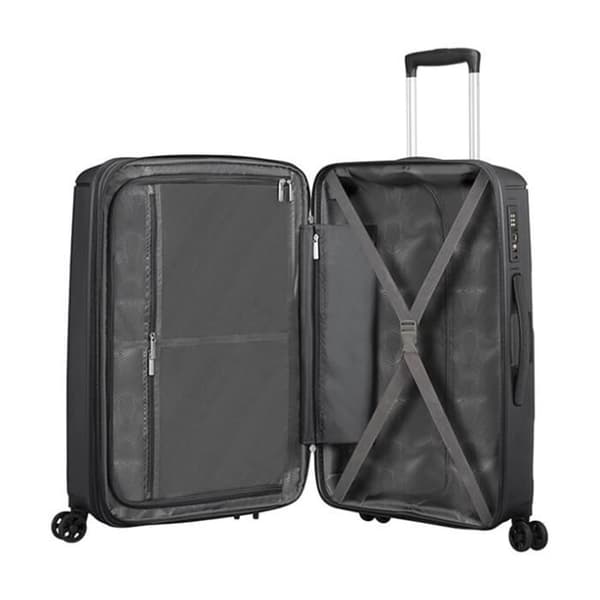 Hardside resväska - American Tourister - Sunside - 77 cm - Svart - Expanderbar - 4 360° hjul