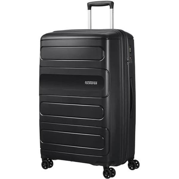Hardside resväska - American Tourister - Sunside - 77 cm - Svart - Expanderbar - 4 360° hjul