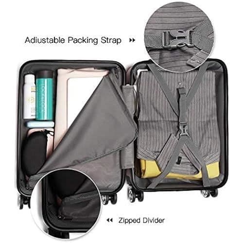 Valise Storlek Kono - Hårdskal ABS - 4 Hjul - Svart