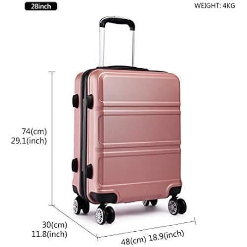 Valise Storlek Kono - Hårdskal ABS - 4 Hjul - Svart