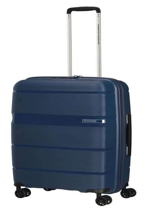 Hardside resväska - American Tourister - Linex Spinner - 66 cm - Mörkblå - TSA-lås