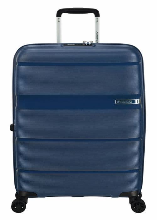 Hardside resväska - American Tourister - Linex Spinner - 66 cm - Mörkblå - TSA-lås