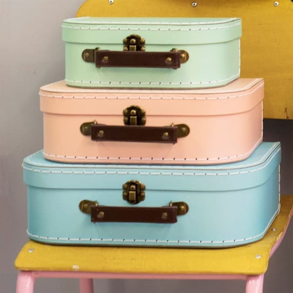 PASTEL-MATKALAUKUT - Koristeelliset lasten matkalaukut 3 kpl. Sass&Belle