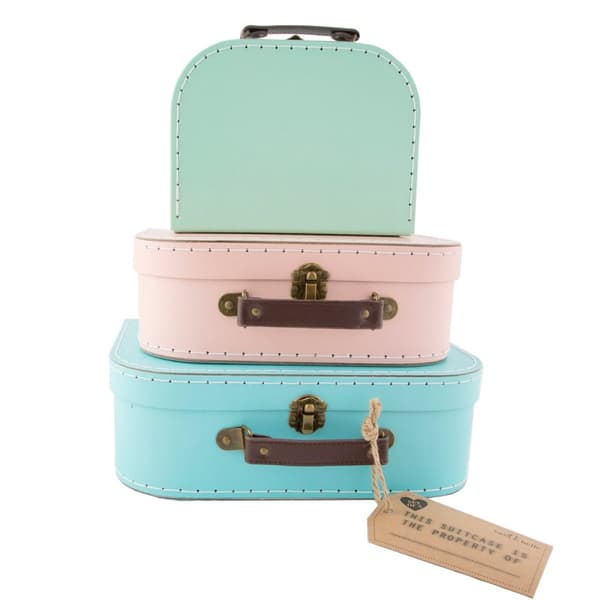 PASTEL-MATKALAUKUT - Koristeelliset lasten matkalaukut 3 kpl. Sass&Belle