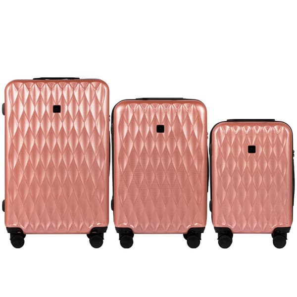 Set med 3 resväskor Wings PC Golden Eagle PINK
