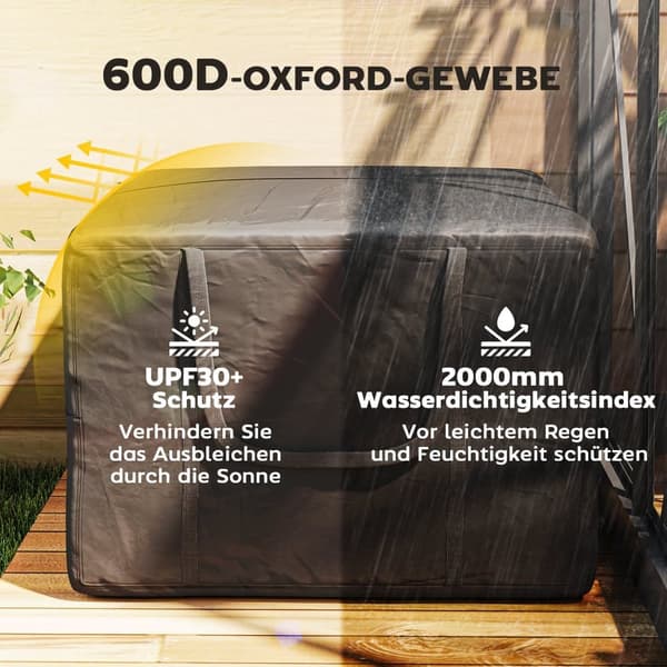 Opbevaringspose, 600D Oxford, 80x80x60 cm, Sort