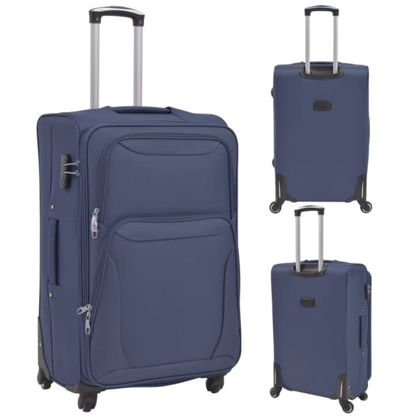 Resväskor 3 st marinblå soft case