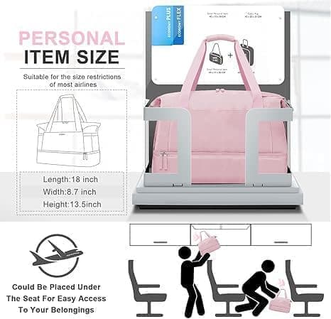 2 stk håndbagage/stor sportstaske med USB-opladning – kuffert med skoafdeling | Gymnastiktaske til mænd og kvinder | Vandtæt lomme