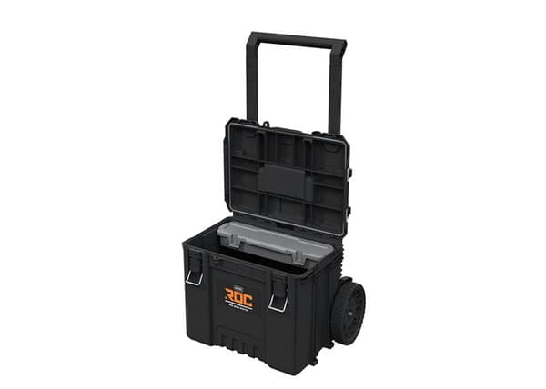 Set om 3 Resväskor - KETER - ROC Pro Gear 2.0 - Svart - Vattentät - 4 Rullar 360°