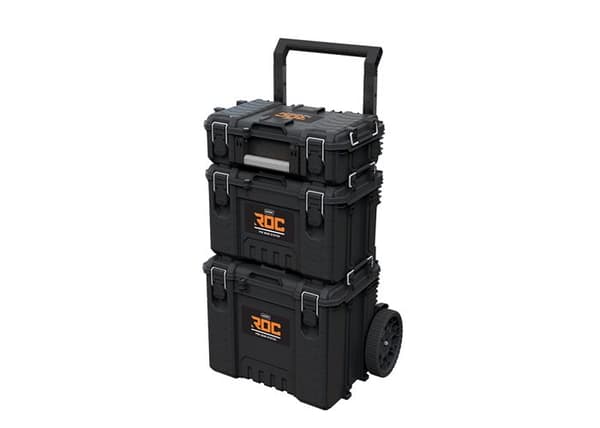 Set om 3 Resväskor - KETER - ROC Pro Gear 2.0 - Svart - Vattentät - 4 Rullar 360°