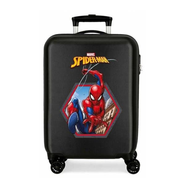 Hytt resväska - MARVEL - Spiderman Geo - Svart - 4 hjul - Lätt och tålig ABS