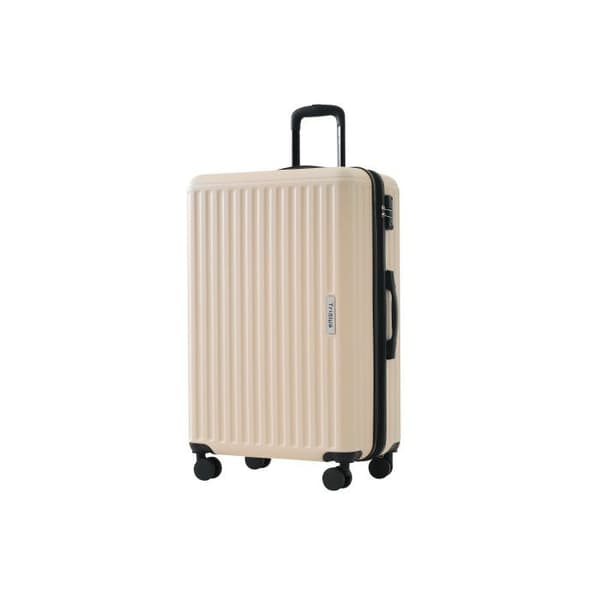 Set av resväskor, S-M-L-XL-set, väska med toalettartiklar, handbagage med 4 hjul, ABS-material, TSA-gränsskydd beige