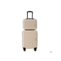 Miniatyrbild 2 av 6: Set av resväskor, S-M-L-XL-set, väska med toalettartiklar, handbagage med 4 hjul, ABS-material, TSA-gränsskydd beige