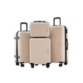 Miniatyrbild 1 av 6: Set av resväskor, S-M-L-XL-set, väska med toalettartiklar, handbagage med 4 hjul, ABS-material, TSA-gränsskydd beige