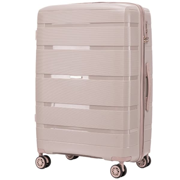 Wings x Paprocki Brzozowski 28" hård kuffert - beige, 97 liters kapacitet, 4-hjulet spinner