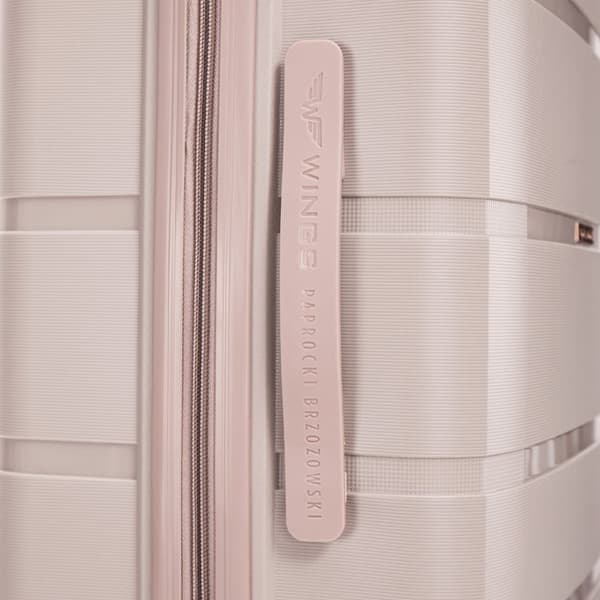 Wings Premium 3-delat bagageset - Beige, slitstark polypropylen med säkert lås
