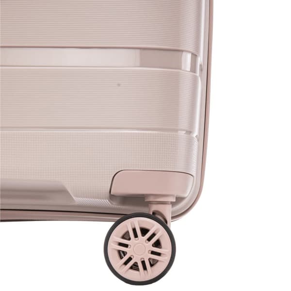 Wings Premium 3-delat bagageset - Beige, slitstark polypropylen med säkert lås
