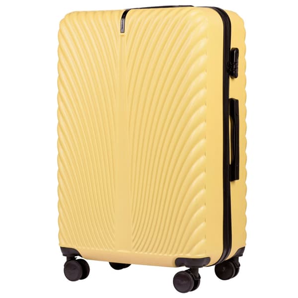 Wings SWAN 28" stor hård resväska - gul, 97 l, 4 hjul, TSA-lås