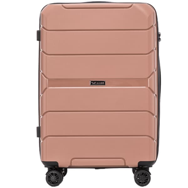 PP06 SPARROW, Set med 3 POLYPROPYLEN-resväskor (L,M,S) Vingar, ROSÉGULD
