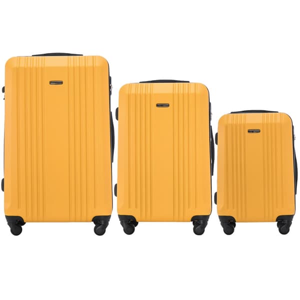 KST01 KESTREL, Set med 3 ABS+ resväskor (L,M,S) Vingar, GUL
