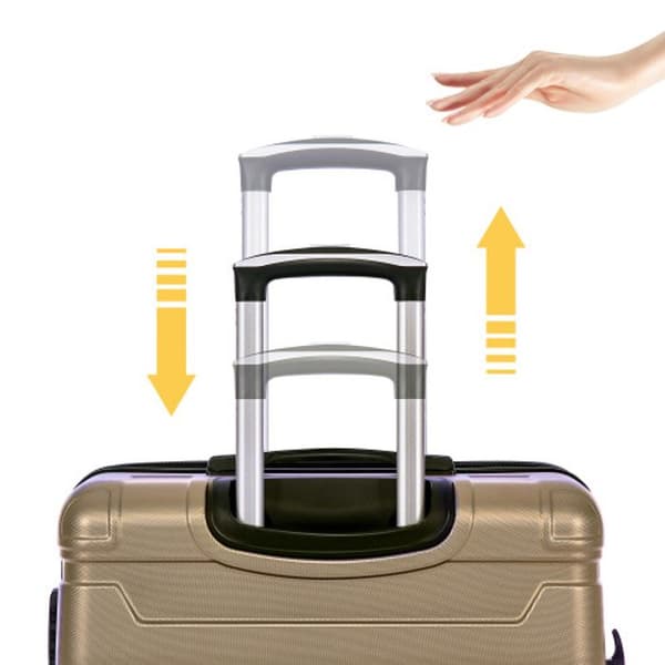 Hård handbagage, resväska med TSA-lås och universell hjul, utvidgbar, sidhandtag, set om 3 delar.