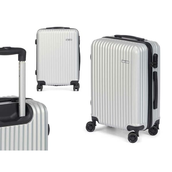 Håndbagage HT-017-G Lysegrå 55 x 35 x 20 cm Striber