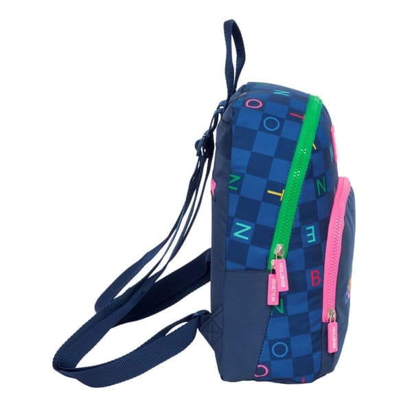 Rygsæk Benetton Damero Marineblå 25 x 30 x 13 cm
