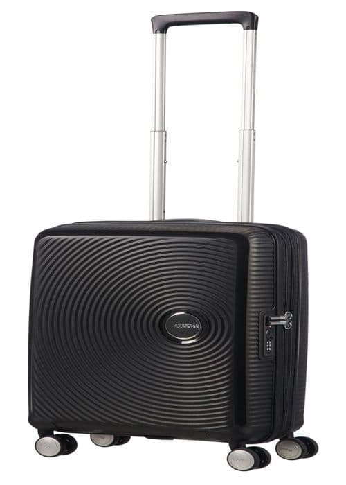Hård resväska - American Tourister - Soundbox Spinner Bass Black S - 55 cm - Svart - TSA hänglås
