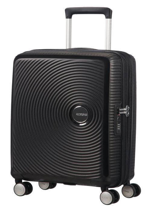 Hård resväska - American Tourister - Soundbox Spinner Bass Black S - 55 cm - Svart - TSA hänglås