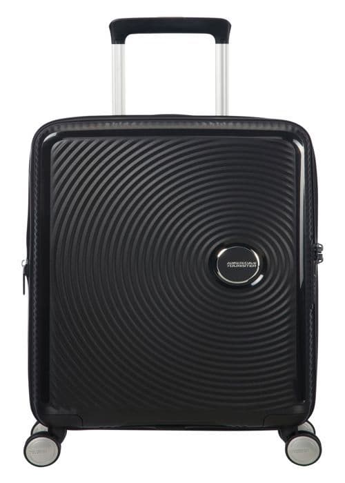 Hård resväska - American Tourister - Soundbox Spinner Bass Black S - 55 cm - Svart - TSA hänglås