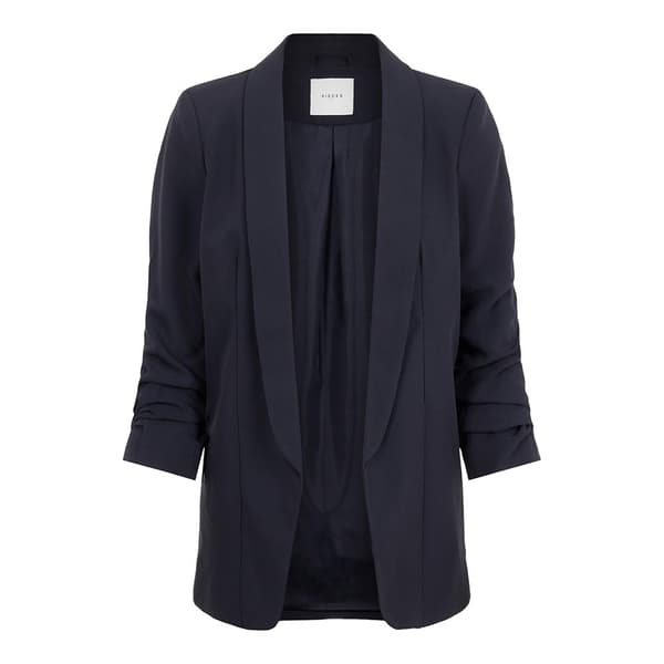 Pieces Boss 3/4 Blazer Blå L Kvinde