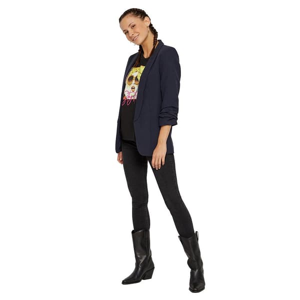 Pieces Boss 3/4 Blazer Blå L Kvinde