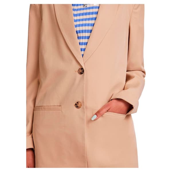 Pieces Blazer Size Loose Beige M Kvinde