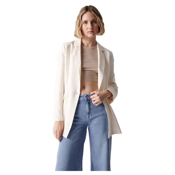 Salsa Jeans Blazer Single-breasted Beige L Kvinde
