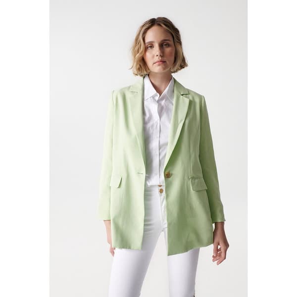 Salsa Jeans Blazer Single-breasted Grøn S Kvinde
